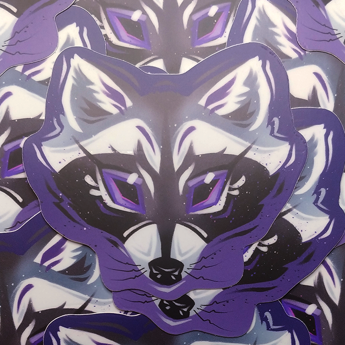 'Asexual Pride Racoon' Sticker 3"