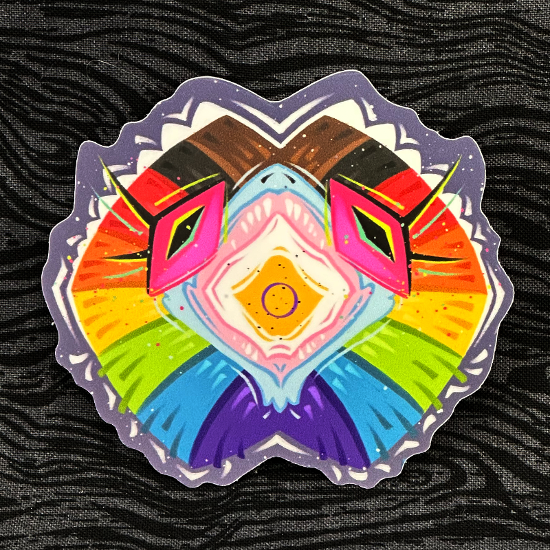 'Progress Pride Frilled LIzard' Sticker 3"