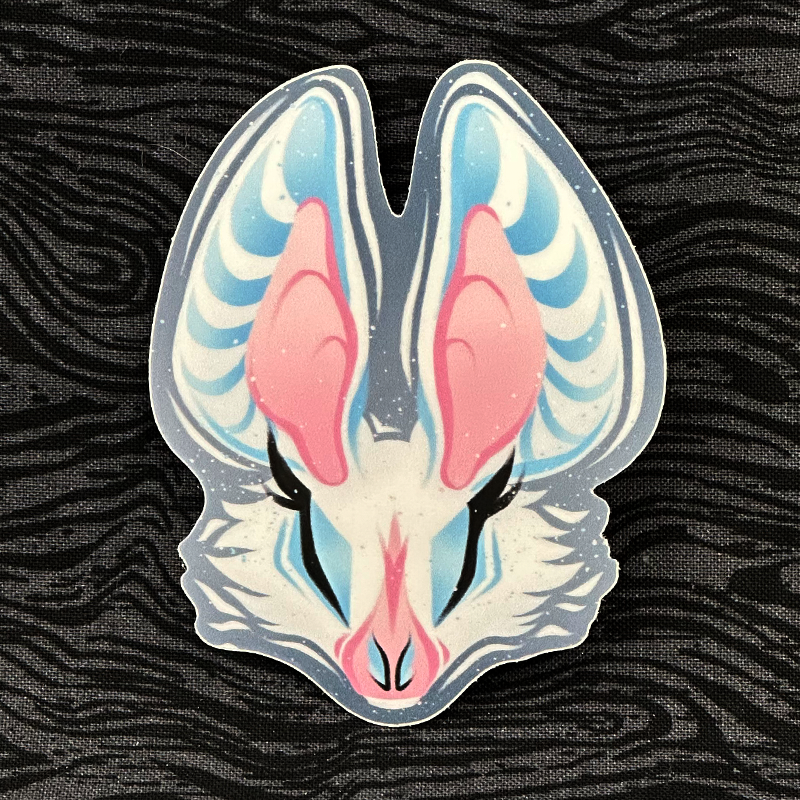 'Trans Pride Bat' Sticker 3"