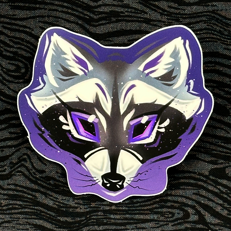'Asexual Pride Racoon' Sticker 3"