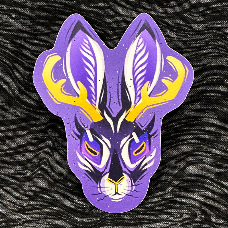 'Nonbinary Pride Jackalope' Sticker 3"