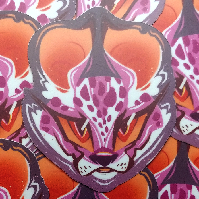 'Lesbian Pride Cat' Sticker 3"
