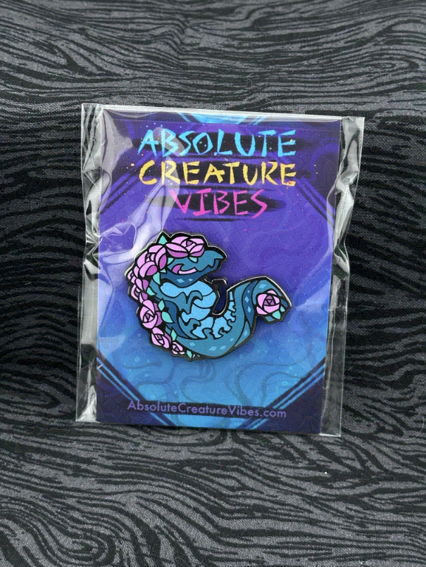 'Flower Worm: Green' Enamel Pin 1.75in