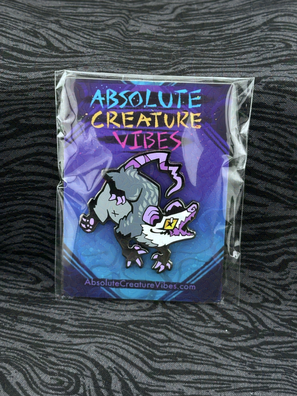 'Opossum: Gray' Enamel Pin 2in