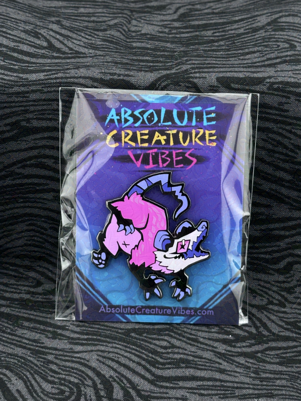 'Opossum: PInk' Enamel Pin 2in