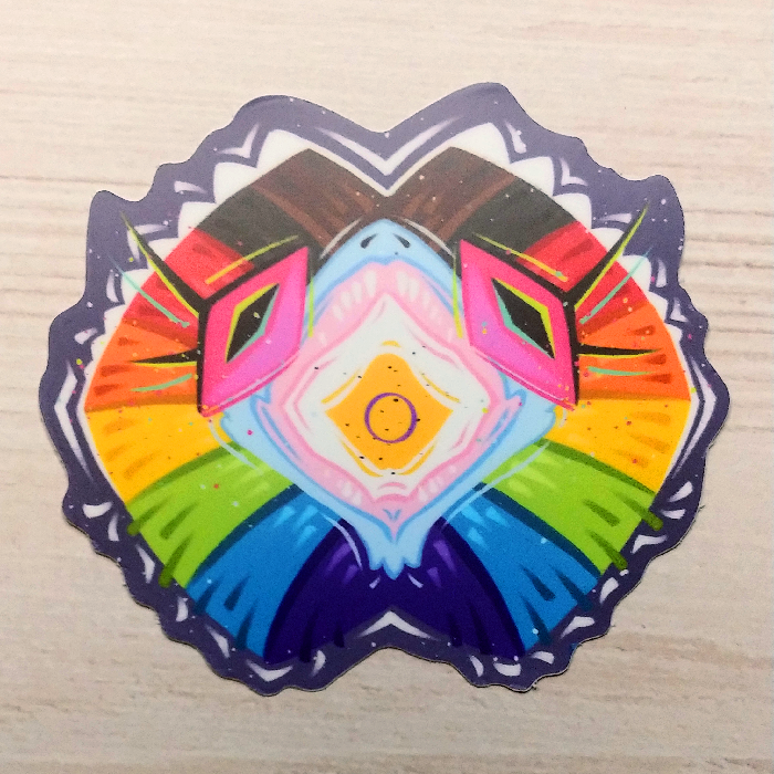 'Progress Pride Frilled LIzard' Sticker 3"