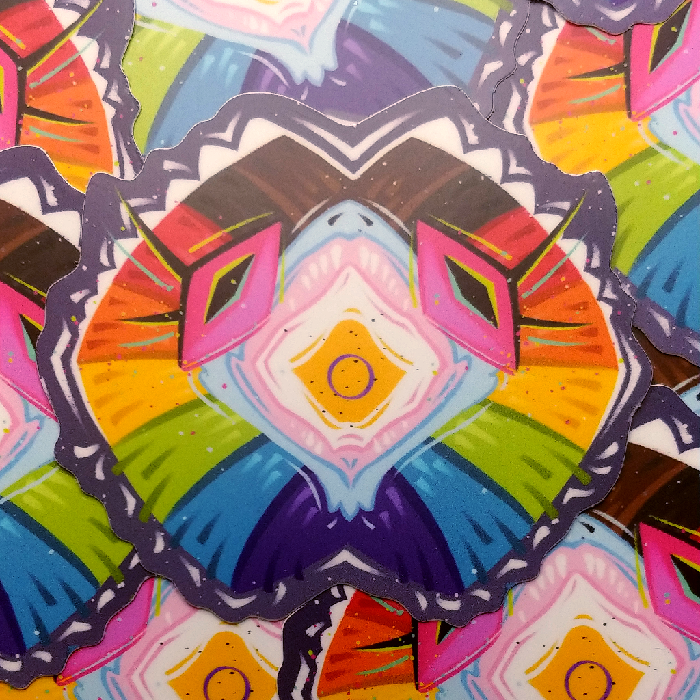 'Progress Pride Frilled LIzard' Sticker 3"