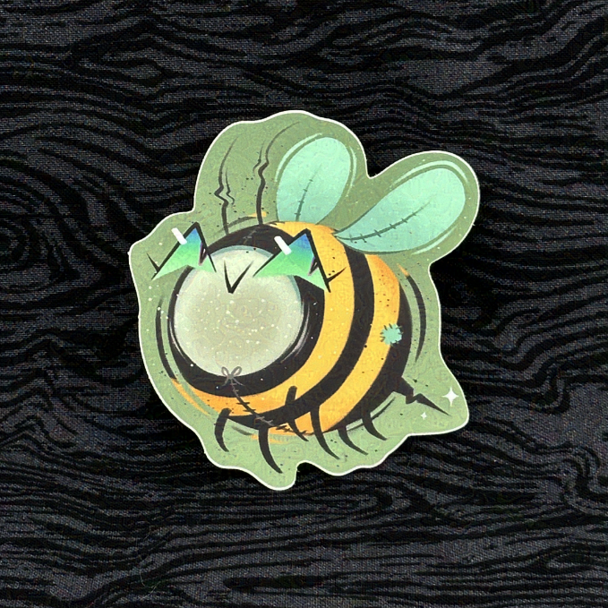 'Space Potato as Bee' Matte Sticker 3"