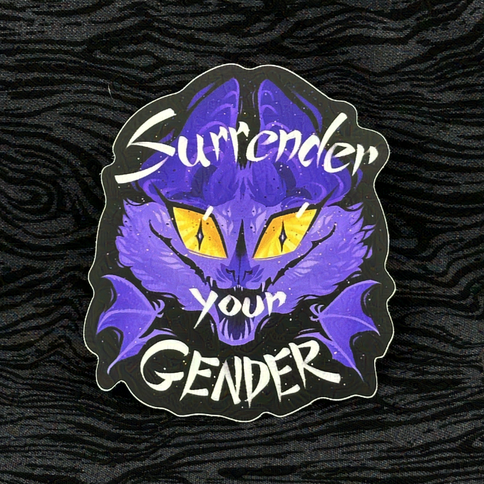 'Surrender Your Gender' Sticker 3.5"