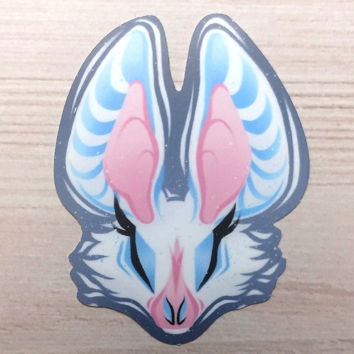 'Trans Pride Bat' Sticker 3"