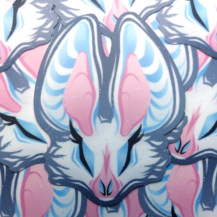'Trans Pride Bat' Sticker 3"