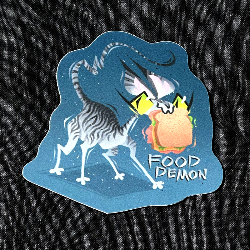 'Food Demon' Sticker 3.5"