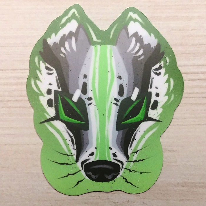 'Agender Pride Badger' Sticker 3"