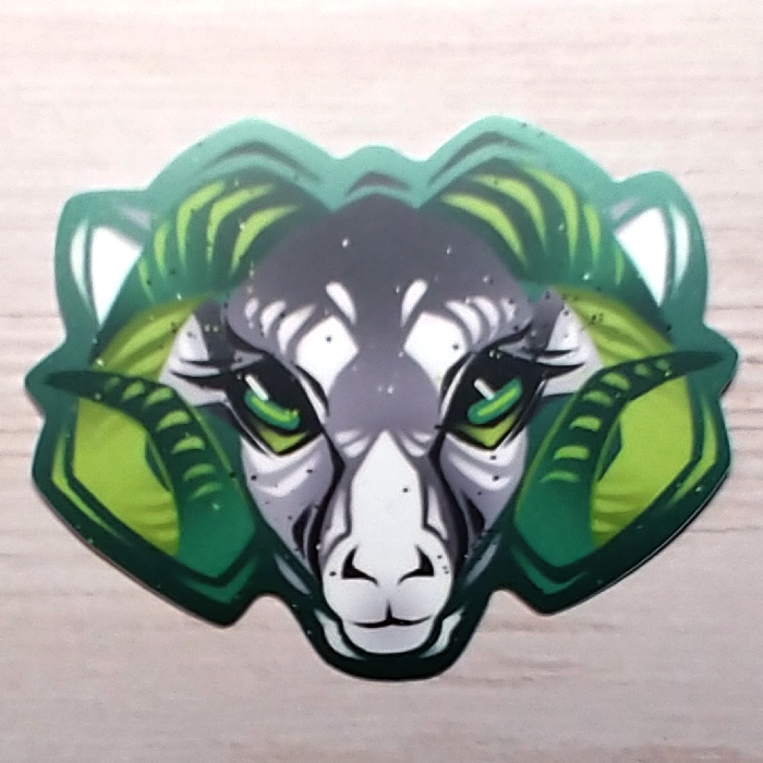 'Aromantic Pride Ram' Sticker 3"