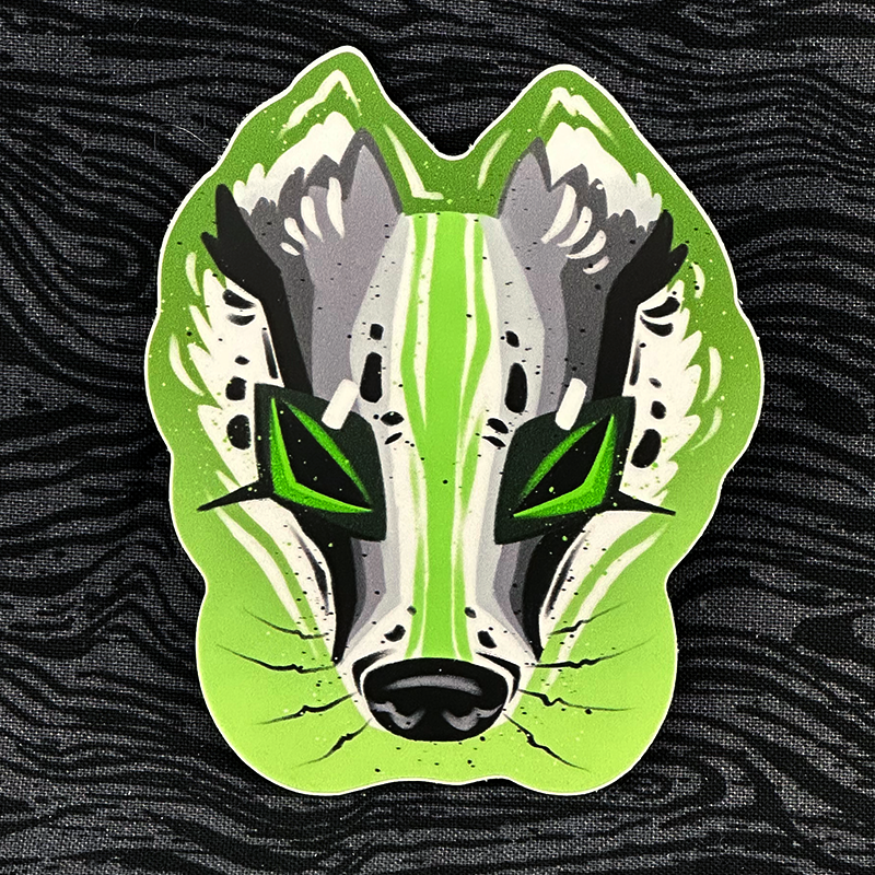 'Agender Pride Badger' Sticker 3"