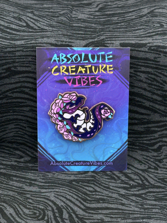 'Flower Worm: Black' Enamel Pin 1.75in