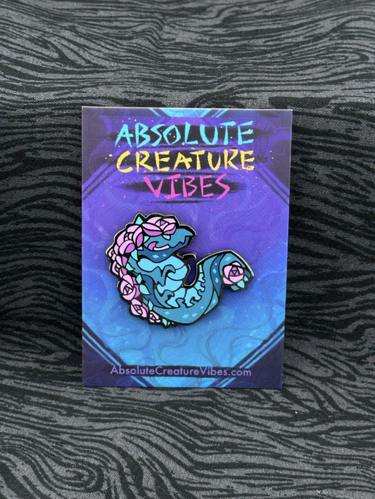 'Flower Worm: Green' Enamel Pin 1.75in