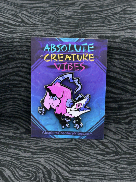 'Opossum: PInk' Enamel Pin 2in