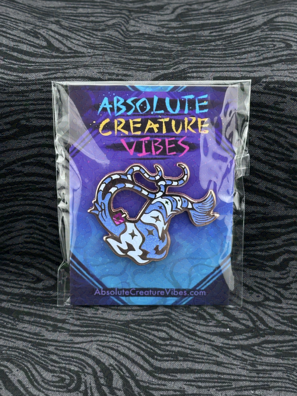 'Cosmic Shrimp: Blue' Enamel Pin 2in