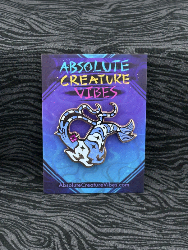 'Cosmic Shrimp: Blue' Enamel Pin 2in