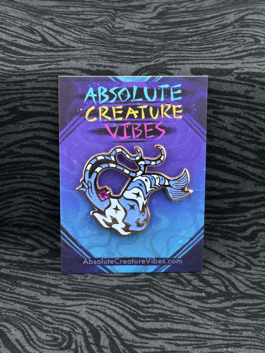 'Cosmic Shrimp: Blue' Enamel Pin 2in